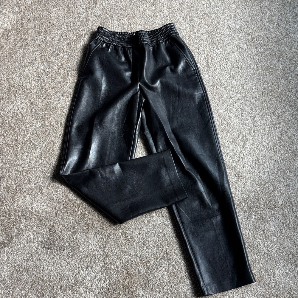 Aritzia Black Leather Pants